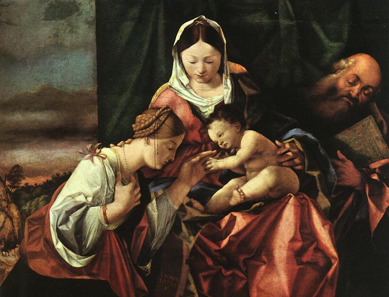 LOTTO, Lorenzo The Mystic Marriage of St. Catherine sg